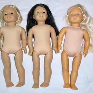 AMERICAN GIRL JUST LIKE YOU #25, JULIE DOLL AND OUR GENERATION DOLL - LOT OF 3